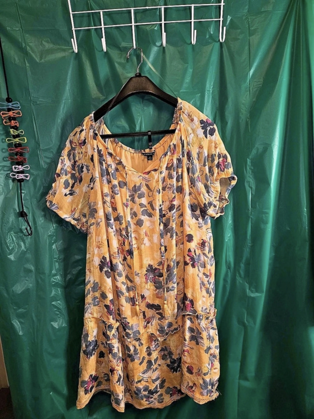 Zac & Rachel Floral Mini Dress Yellow 2X